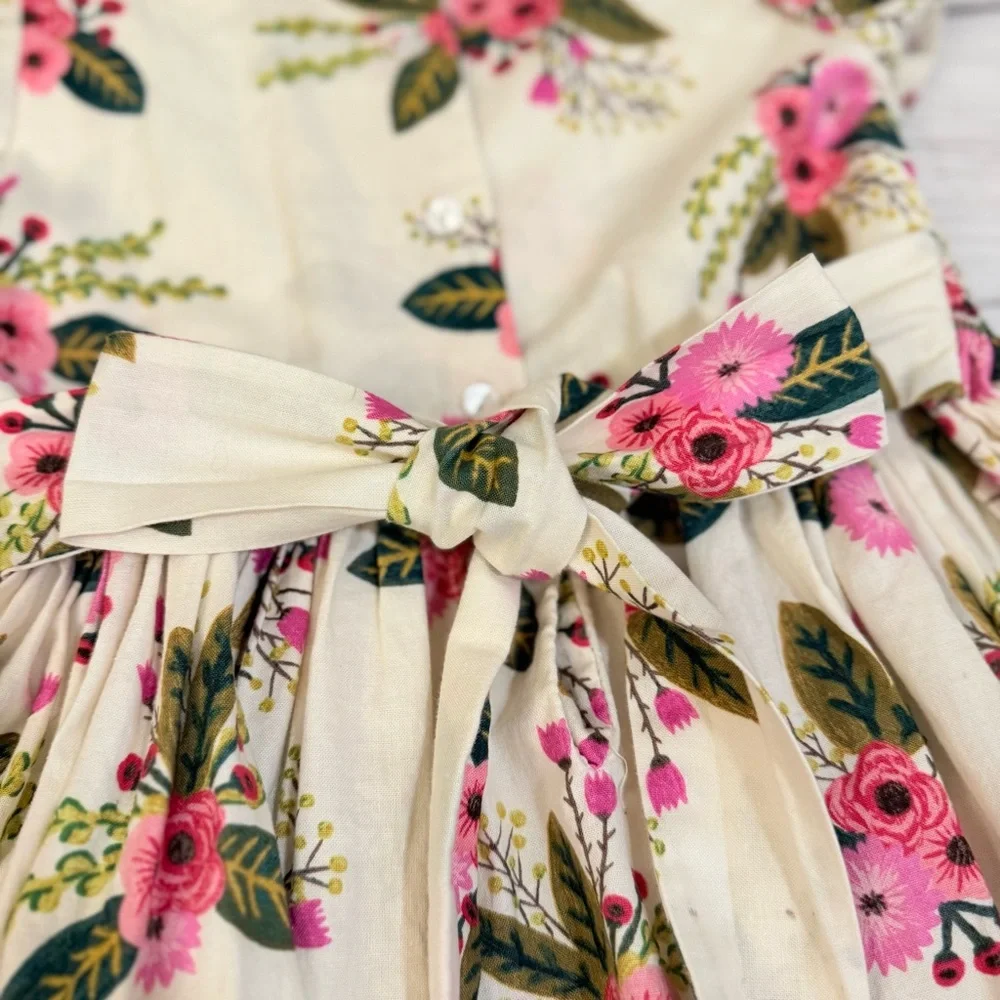 Floral Kids Dress in Pink and Green